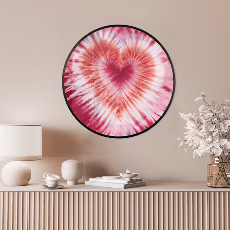 Ronde fotolijst - Hartvorm - Roze - Tie dye — 4