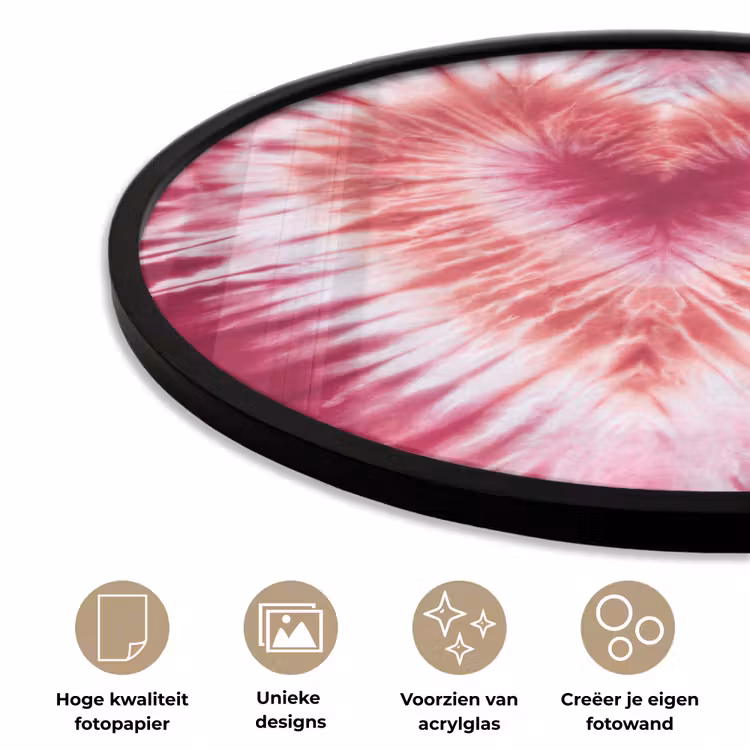 Ronde fotolijst - Hartvorm - Roze - Tie dye — 5