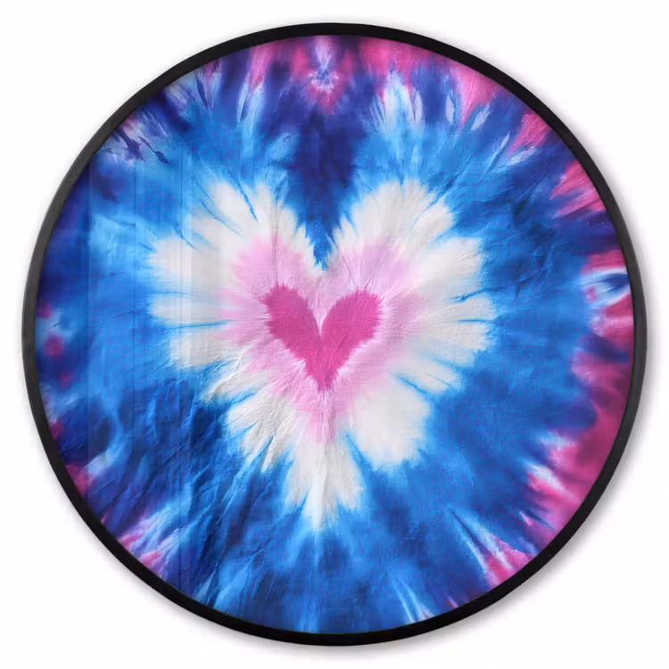 Ronde fotolijst - Hartvormig - Tie dye - Paars — 1