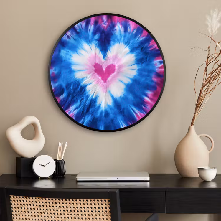Ronde fotolijst - Hartvormig - Tie dye - Paars — 2