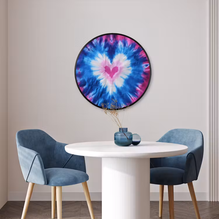 Ronde fotolijst - Hartvormig - Tie dye - Paars — 3