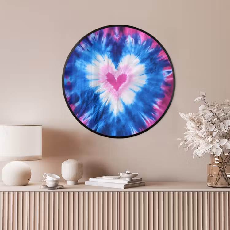 Ronde fotolijst - Hartvormig - Tie dye - Paars — 4