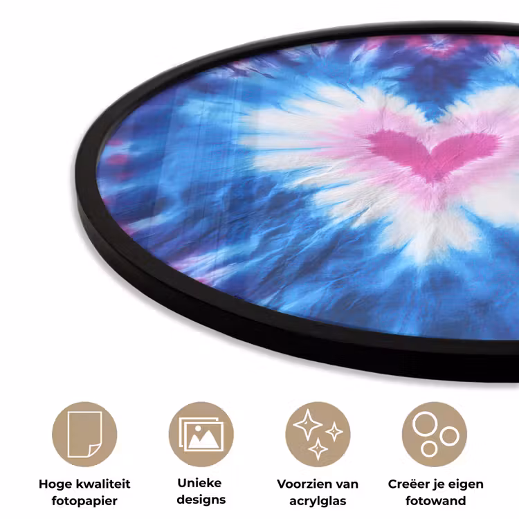Ronde fotolijst - Hartvormig - Tie dye - Paars — 5
