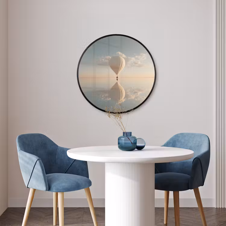 Ronde fotolijst - Luchtballon - Wolken - Water - Blauw — 3