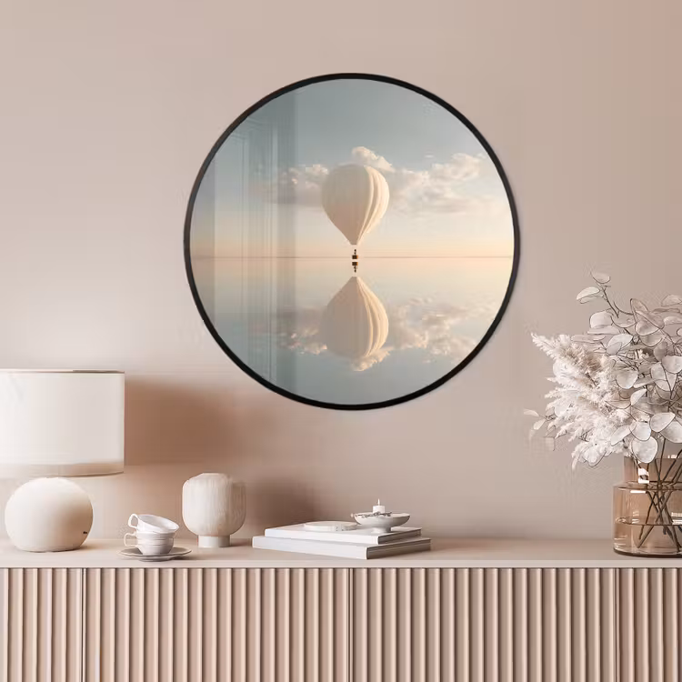 Ronde fotolijst - Luchtballon - Wolken - Water - Blauw — 4