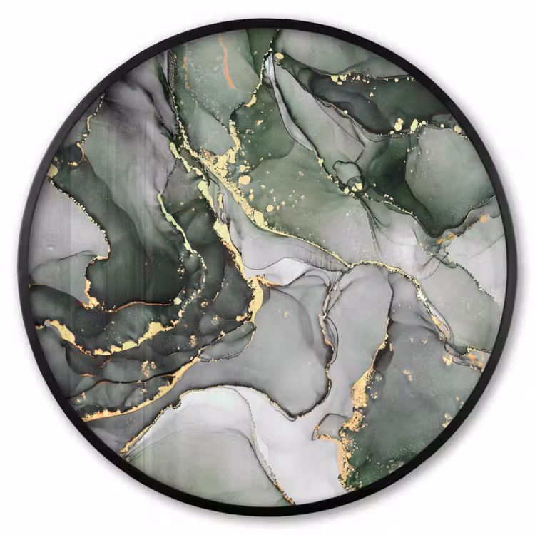 Ronde fotolijst - Luxe - Marmer - Groen — 1