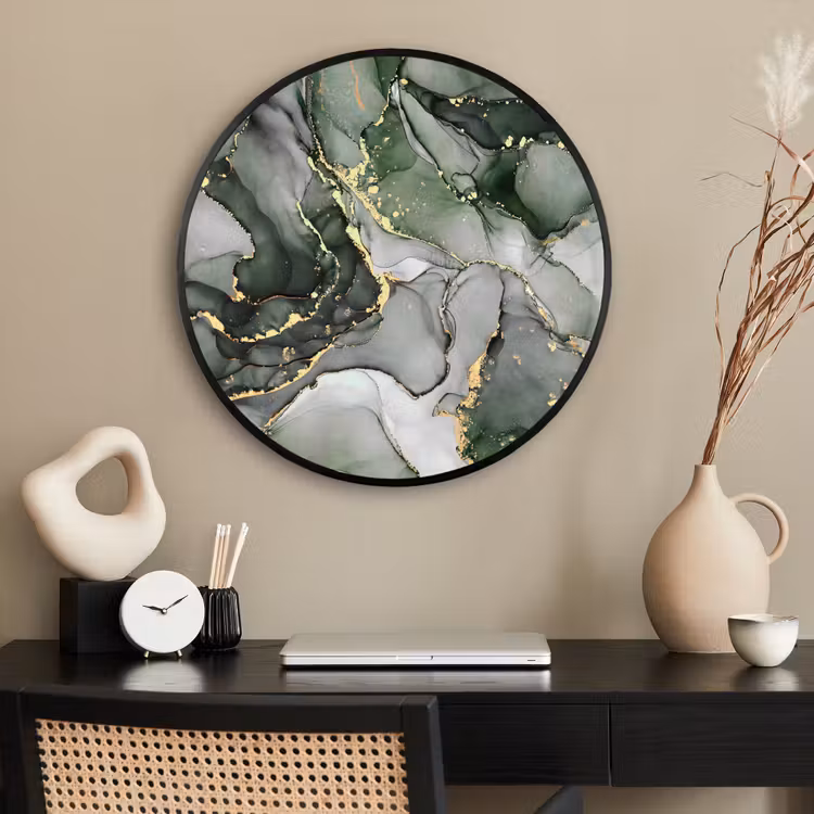 Ronde fotolijst - Luxe - Marmer - Groen — 2