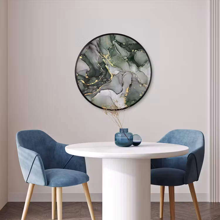 Ronde fotolijst - Luxe - Marmer - Groen — 3