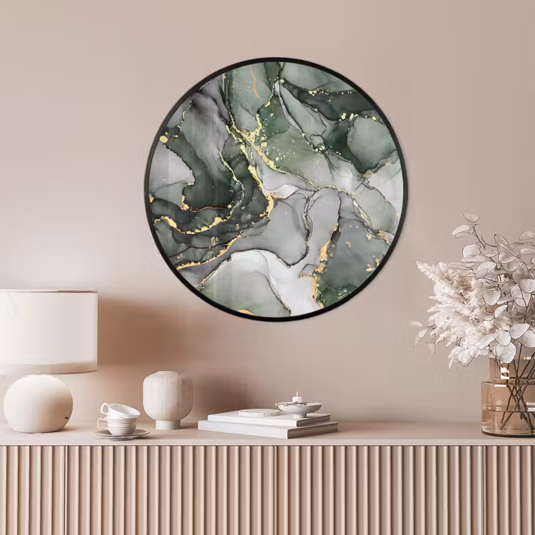 Ronde fotolijst - Luxe - Marmer - Groen — 4
