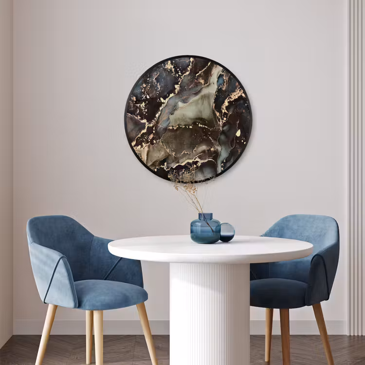Ronde fotolijst - Marmer - Goud - Groen — 3