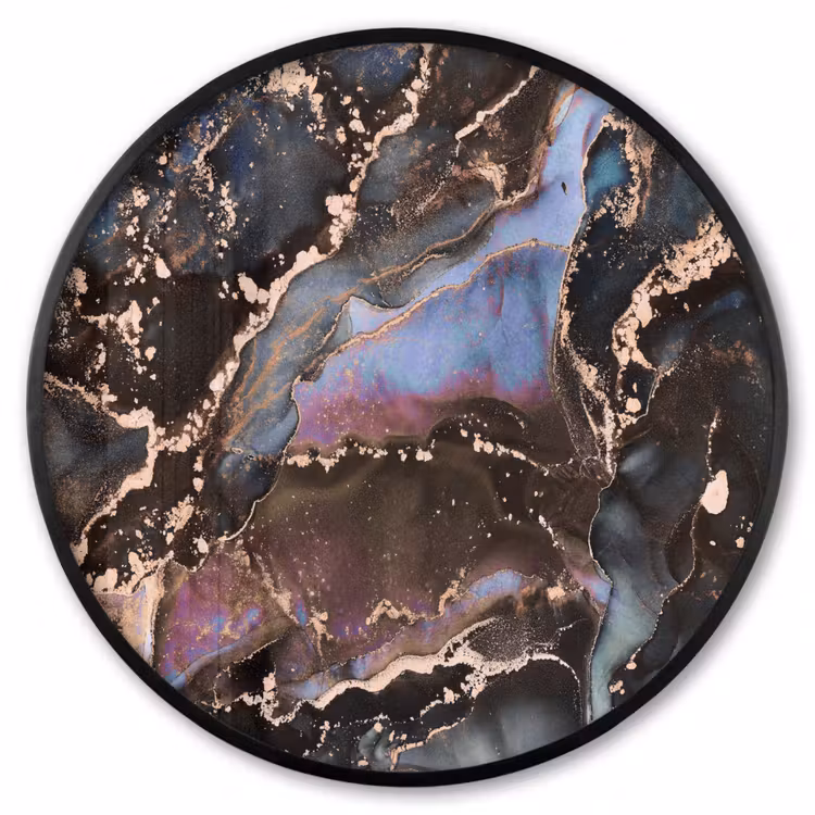 Ronde fotolijst - Marmer - Goud - Rosé — 1
