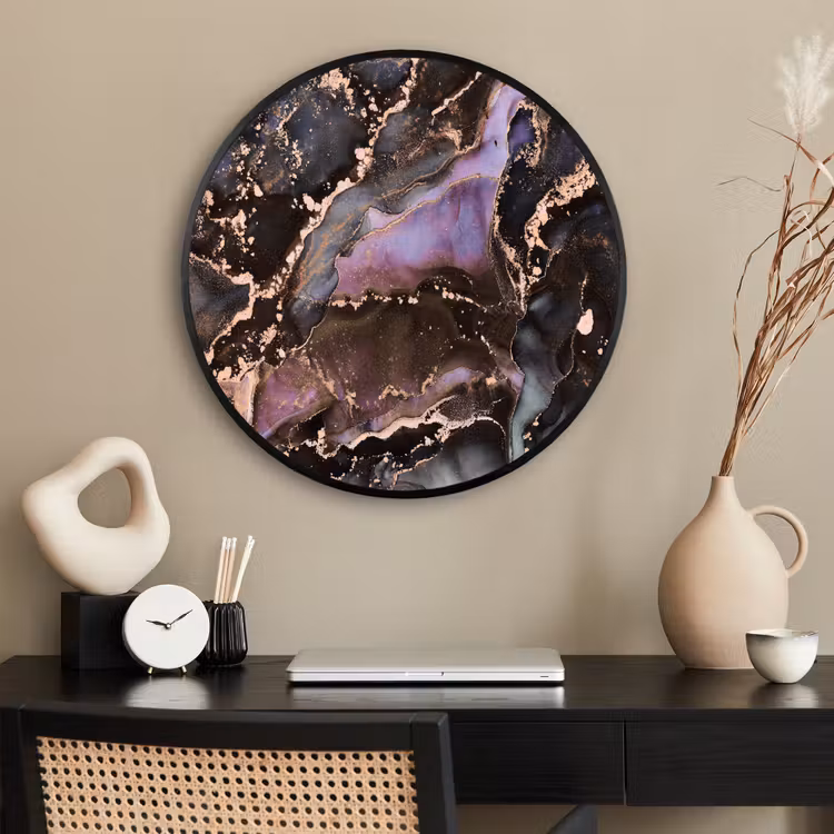 Ronde fotolijst - Marmer - Goud - Roze — 2