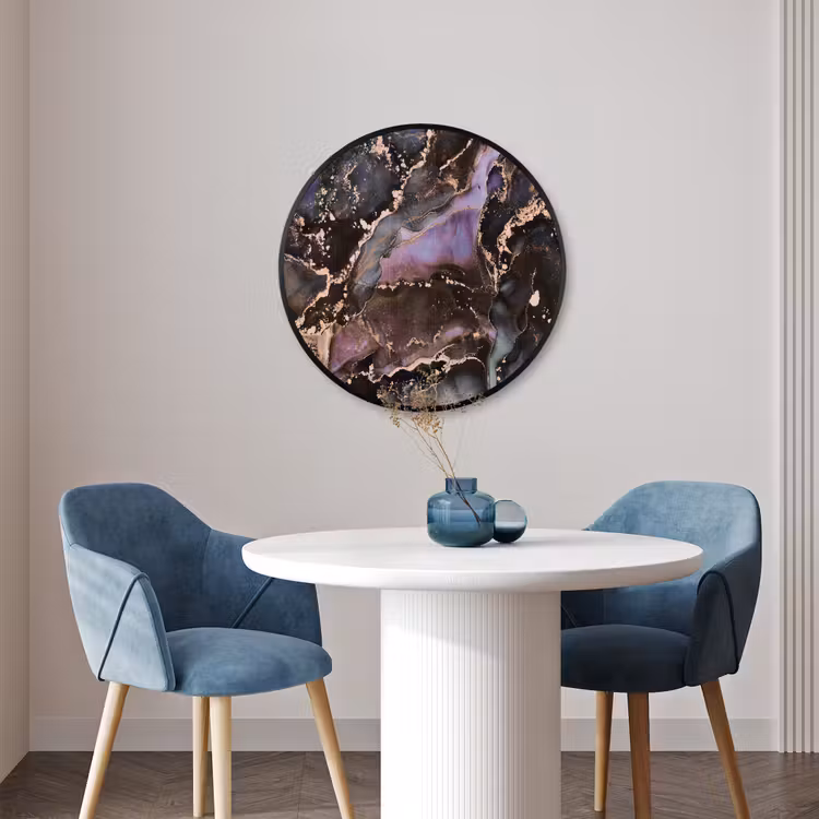 Ronde fotolijst - Marmer - Goud - Roze — 3