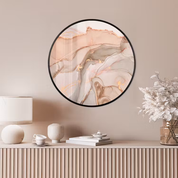Ronde fotolijst - Marmer - Roze - Rosé — 4