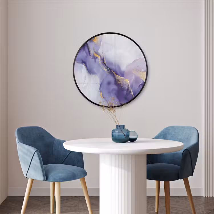 Ronde fotolijst - Paars - Modern - Marmer - Abstract — 3