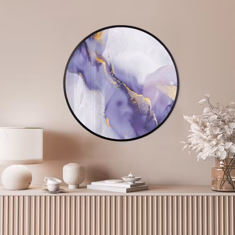 Ronde fotolijst - Paars - Modern - Marmer - Abstract — 4