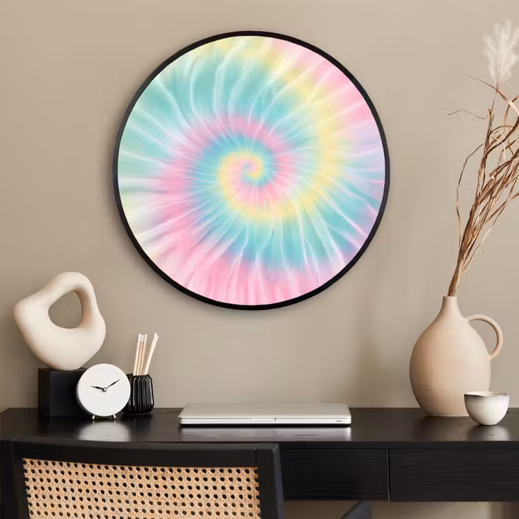 Ronde fotolijst - Pasteltinten - Tie dye - Roze — 2