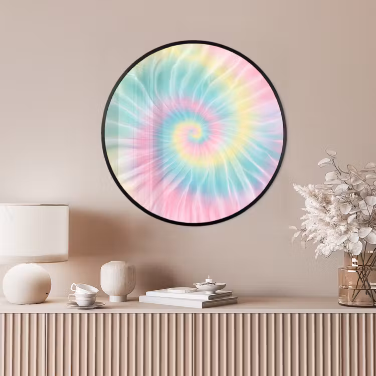 Ronde fotolijst - Pasteltinten - Tie dye - Roze — 4