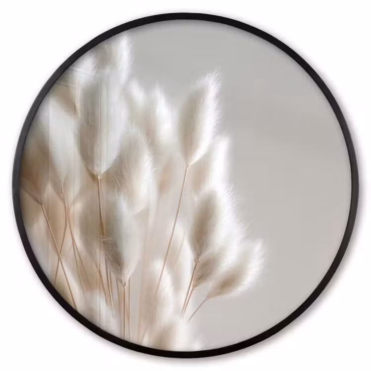 Ronde fotolijst - Pluimen - Beige - Minimalistisch — 1