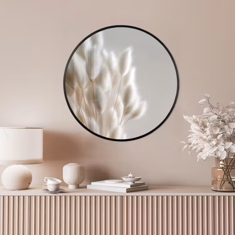 Ronde fotolijst - Pluimen - Beige - Minimalistisch — 4