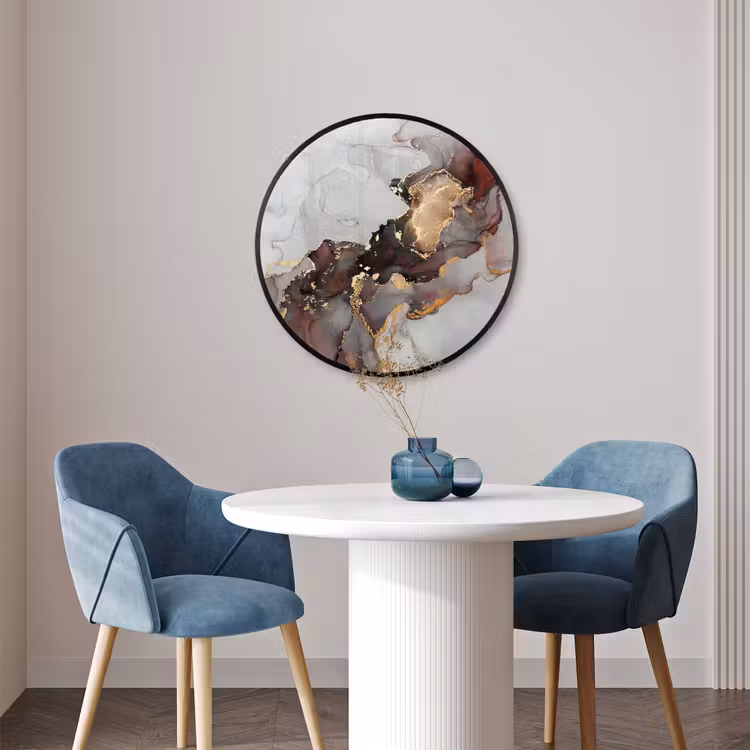 Ronde fotolijst - Rood - Marmer - Goud — 3