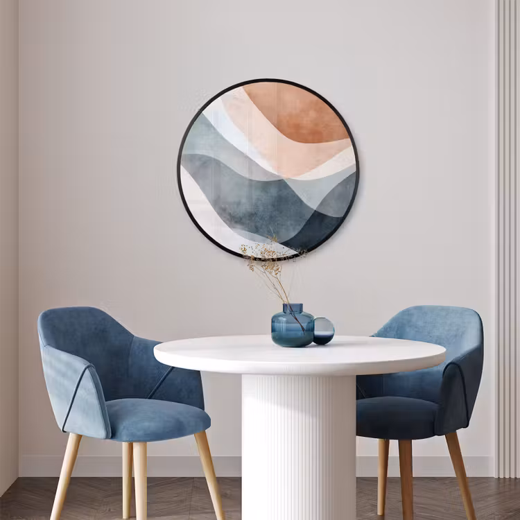 Ronde fotolijst - Abstract - Golven - Blauw — 3