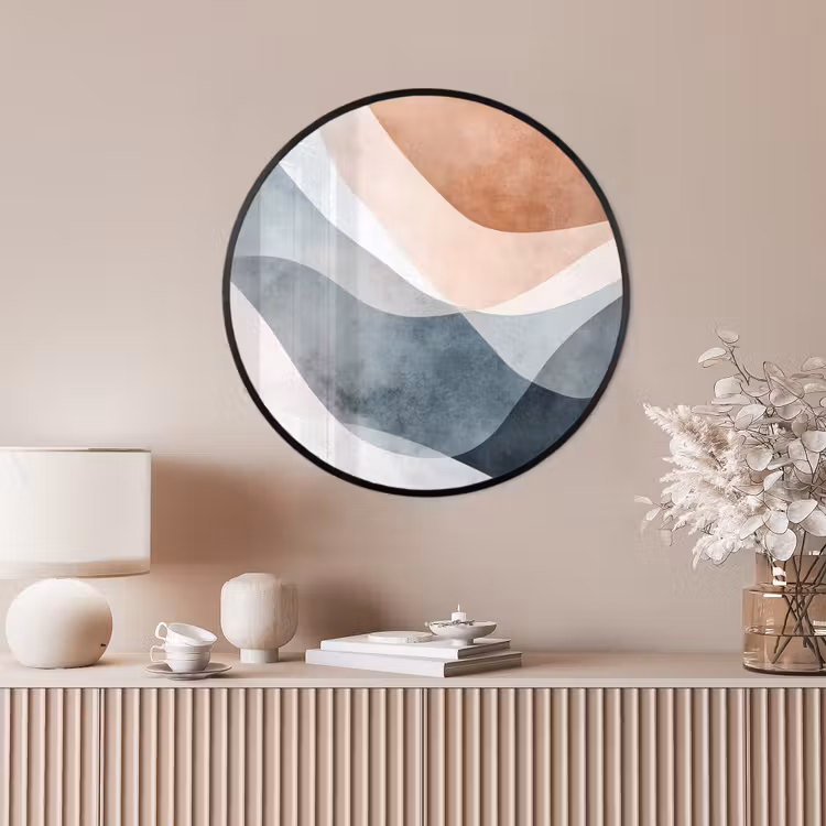 Ronde fotolijst - Abstract - Golven - Blauw — 4