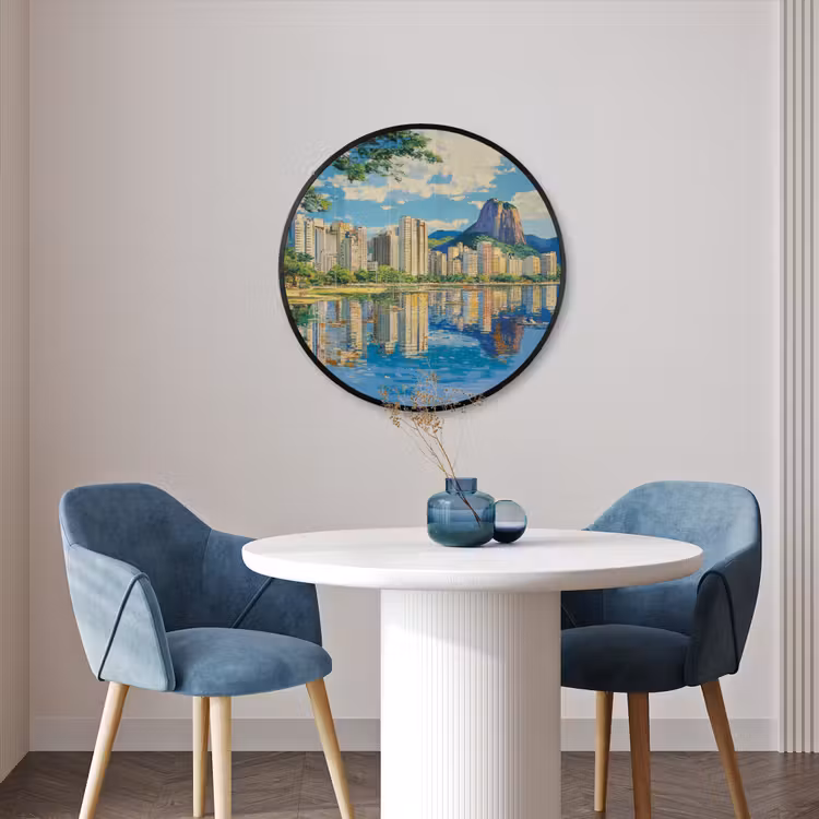 Ronde fotolijst - Berg - Skyline - Strand - Water — 3