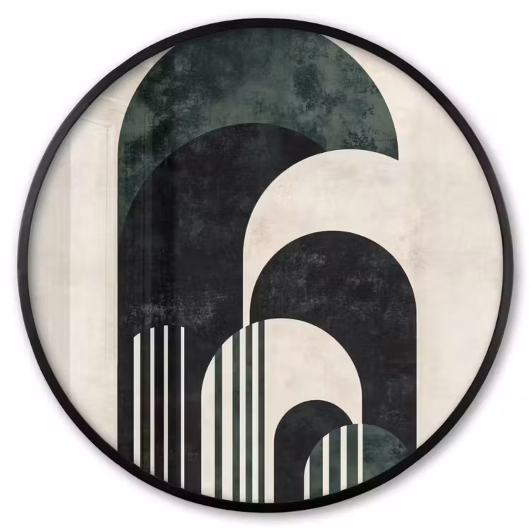 Ronde fotolijst - Bogen - Donkergroen - Lijnen — 1