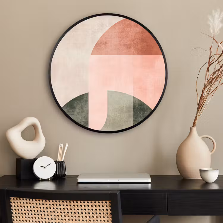 Ronde fotolijst - Cirkel - Abstract - Roze — 2