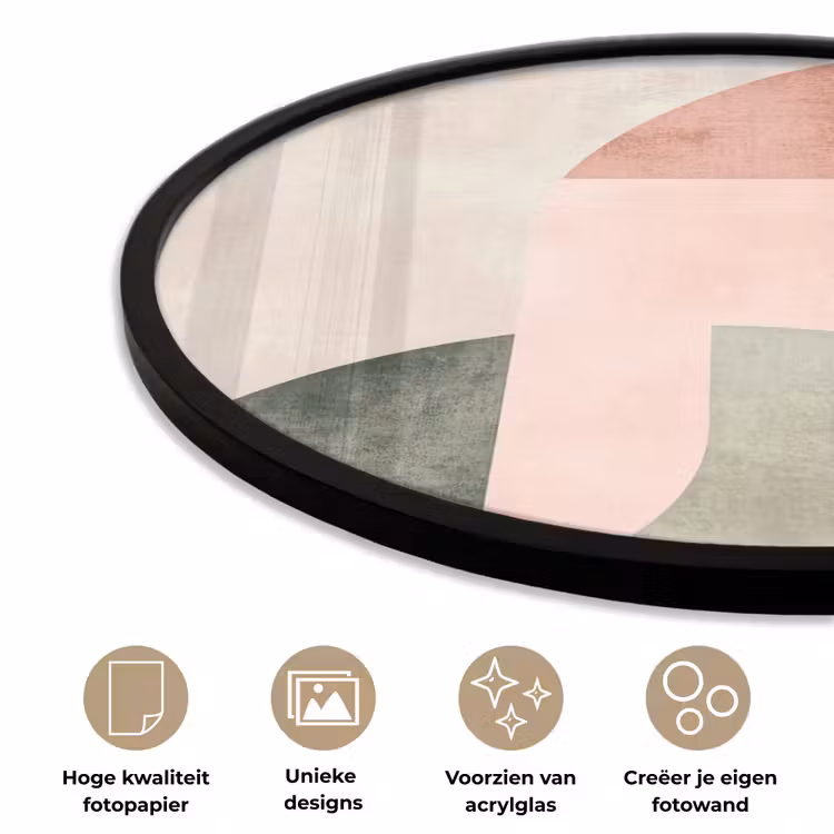 Ronde fotolijst - Cirkel - Abstract - Roze — 5