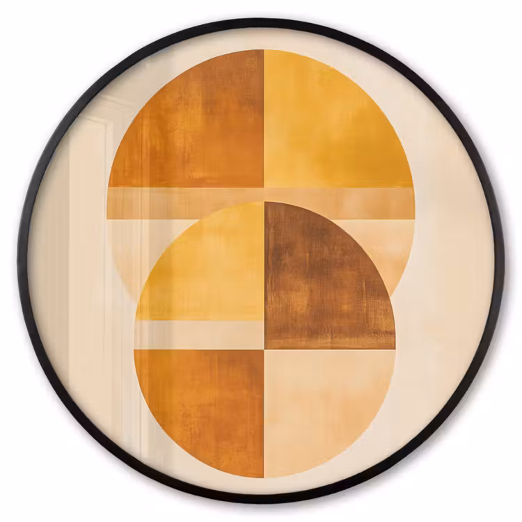 Ronde fotolijst - Cirkels - Geel - Minimalistisch — 1