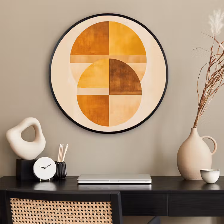 Ronde fotolijst - Cirkels - Geel - Minimalistisch — 2