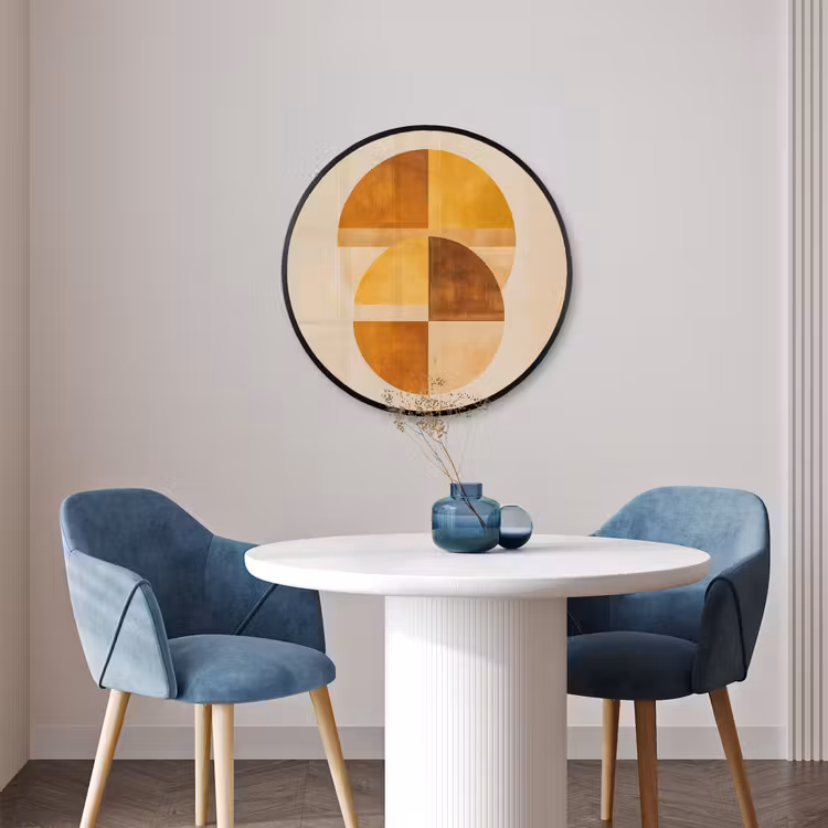 Ronde fotolijst - Cirkels - Geel - Minimalistisch — 3