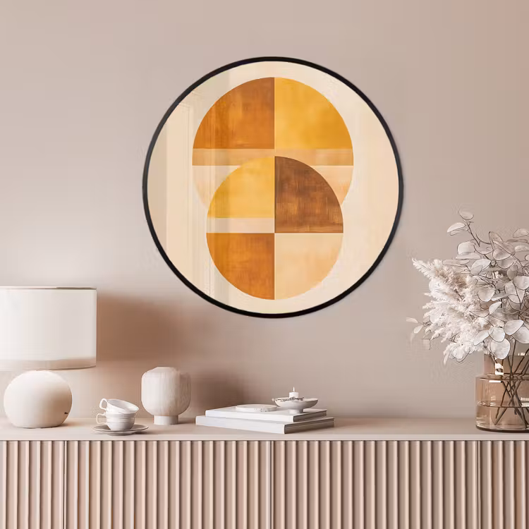 Ronde fotolijst - Cirkels - Geel - Minimalistisch — 4