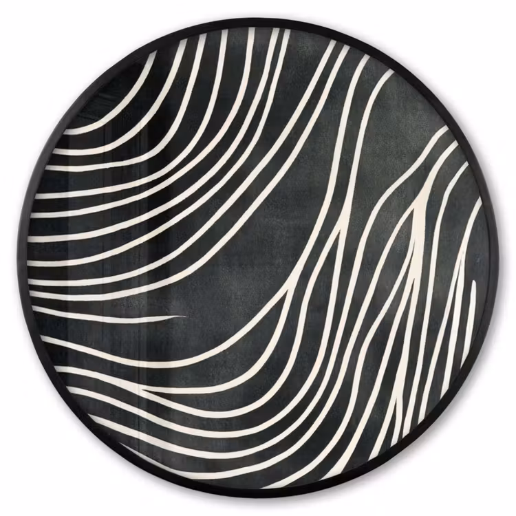 Ronde fotolijst - Lijnen - Patroon - Abstract - Wit — 1