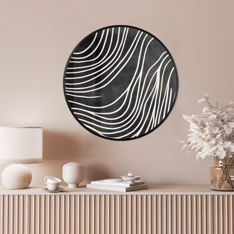 Ronde fotolijst - Lijnen - Patroon - Abstract - Wit — 4