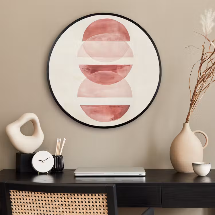 Ronde fotolijst - Minimalistisch - Cirkels - Roze — 2