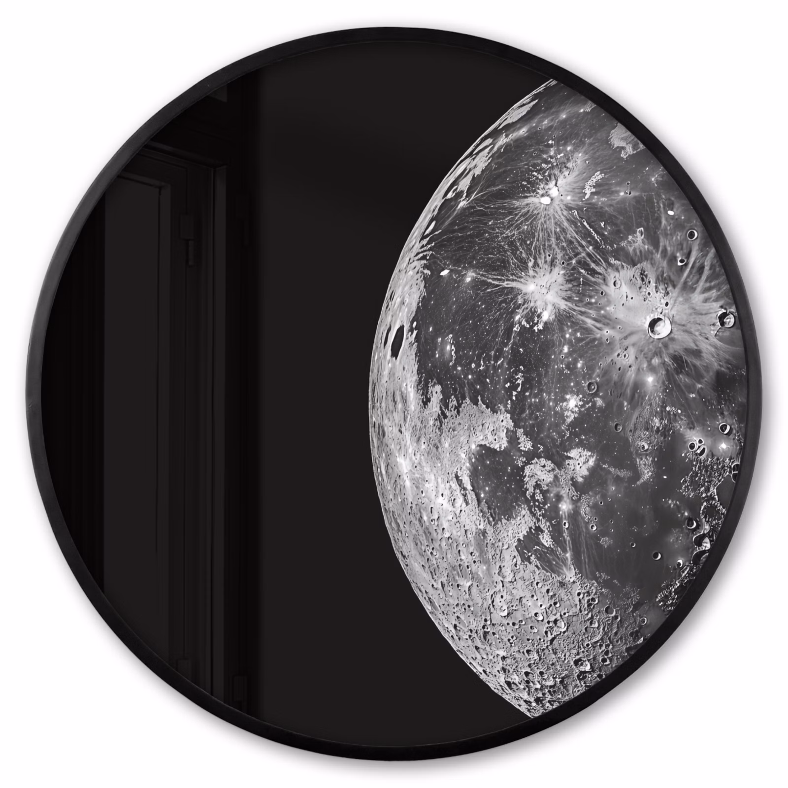 Ronde fotolijst - Close-up - Maan - Wit - Textuur — 1