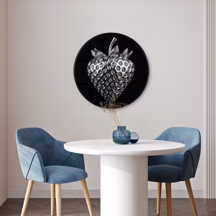 Ronde fotolijst - Aardbei - Zaadstructuur - Realistisch — 3