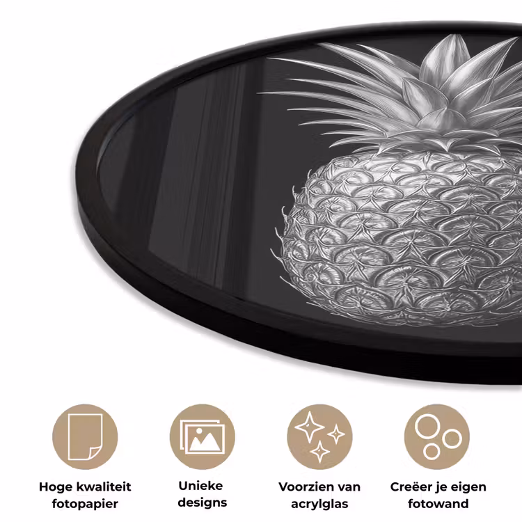 Ronde fotolijst - Ananas - Gedetailleerd - Bladeren — 5