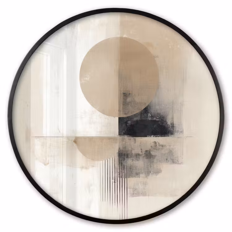 Ronde fotolijst - Cirkel - Compositie - Diepte - Beige — 1