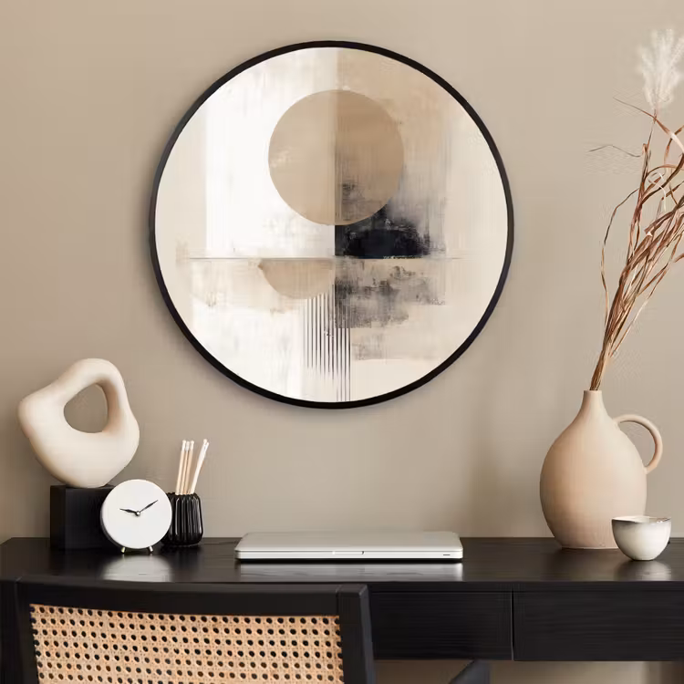 Ronde fotolijst - Cirkel - Compositie - Diepte - Beige — 2