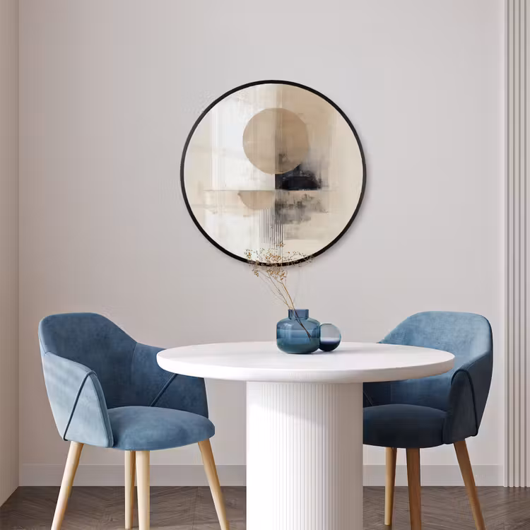 Ronde fotolijst - Cirkel - Compositie - Diepte - Beige — 3