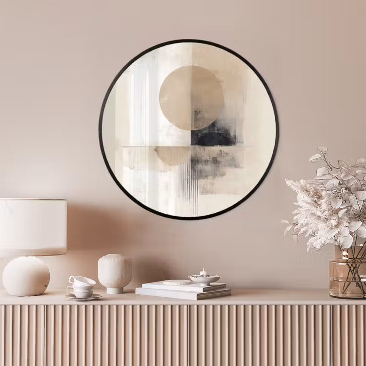 Ronde fotolijst - Cirkel - Compositie - Diepte - Beige — 4