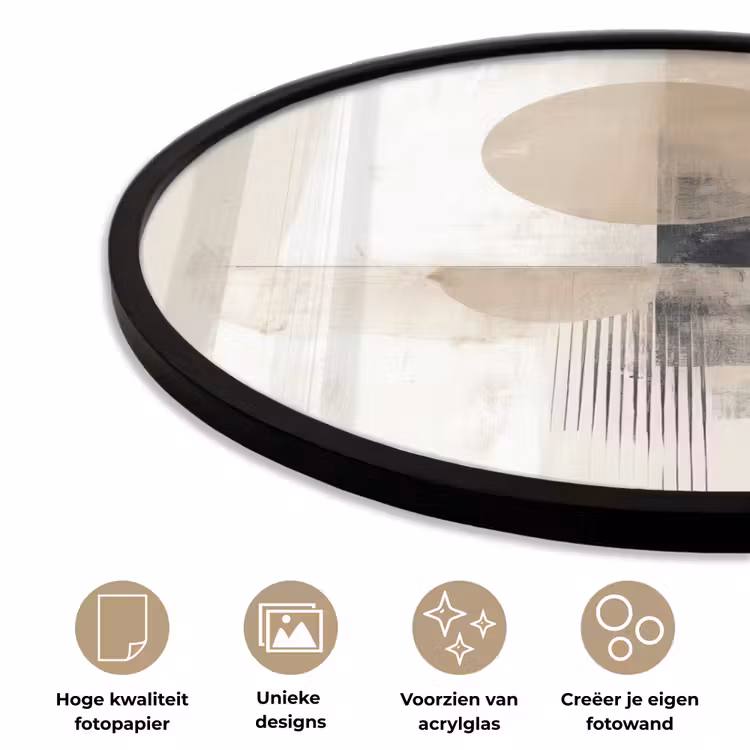 Ronde fotolijst - Cirkel - Compositie - Diepte - Beige — 5