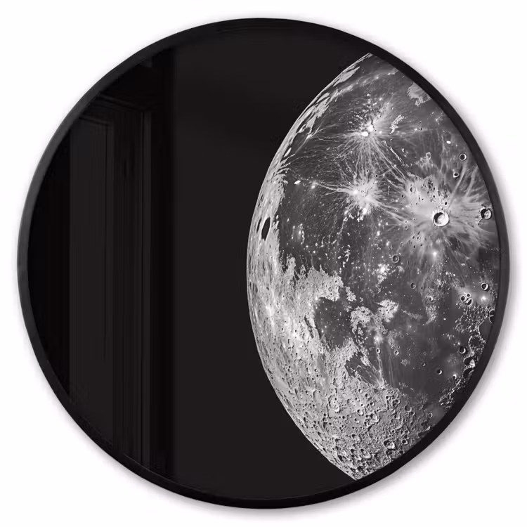 Ronde fotolijst - Close-up - Maan - Wit - Textuur — 1