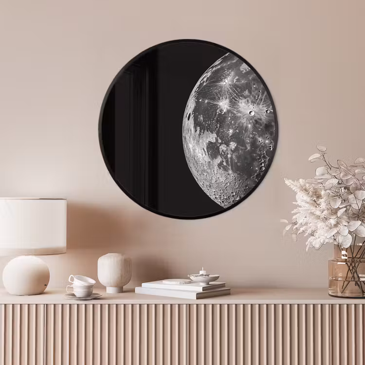 Ronde fotolijst - Close-up - Maan - Wit - Textuur — 4