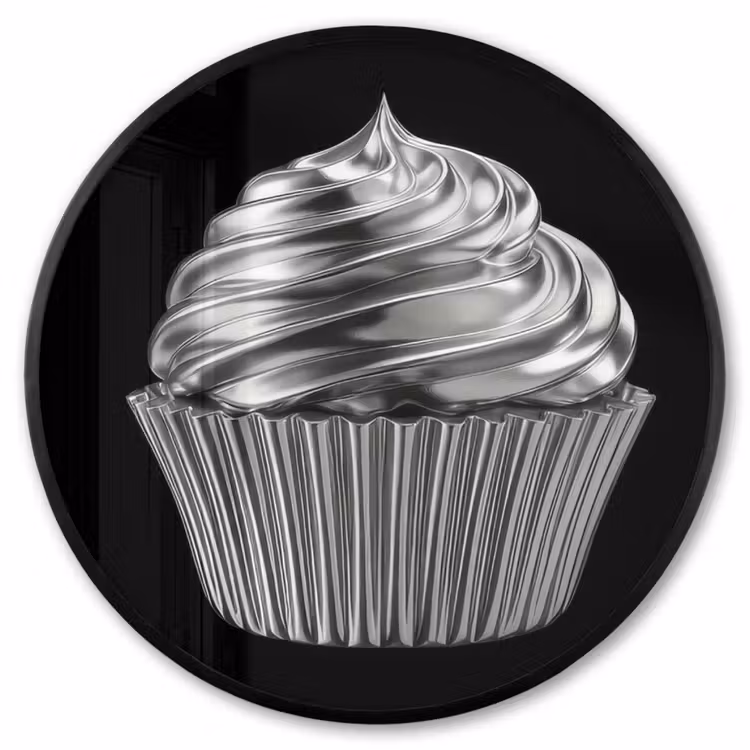 Ronde fotolijst - Cupcake - Luxueus - Zilver — 1