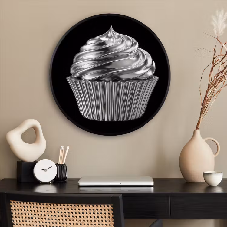 Ronde fotolijst - Cupcake - Luxueus - Zilver — 2
